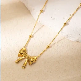 Elegant Bow Pendant Necklace